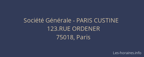 Société Générale - PARIS CUSTINE 