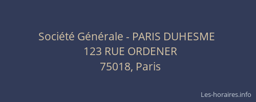 Société Générale - PARIS DUHESME 