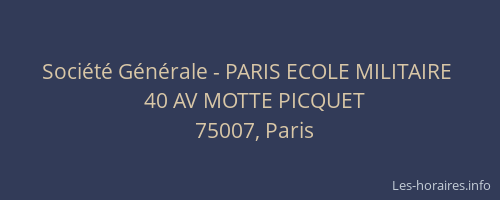 Société Générale - PARIS ECOLE MILITAIRE 