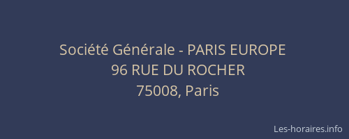 Société Générale - PARIS EUROPE 