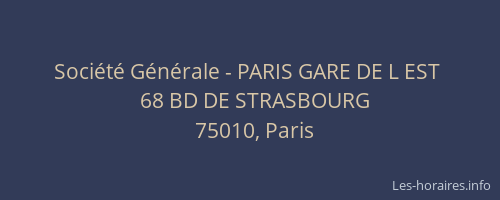Société Générale - PARIS GARE DE L EST 