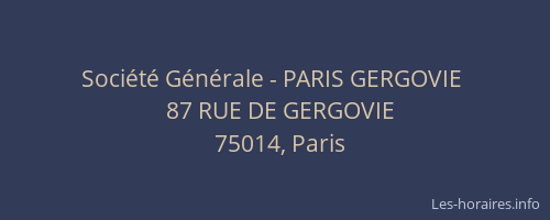 Société Générale - PARIS GERGOVIE 