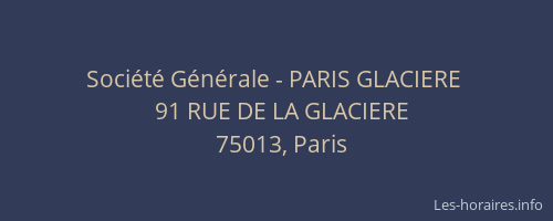 Société Générale - PARIS GLACIERE 
