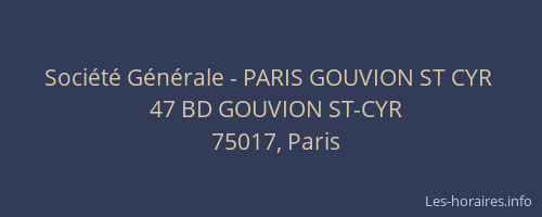 Société Générale - PARIS GOUVION ST CYR 