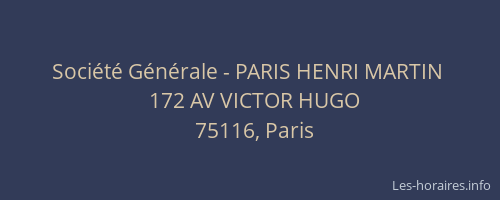 Société Générale - PARIS HENRI MARTIN 