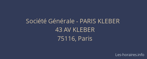 Société Générale - PARIS KLEBER 