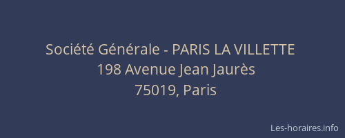 Société Générale - PARIS LA VILLETTE 