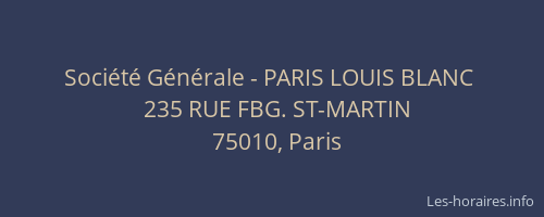 Société Générale - PARIS LOUIS BLANC 