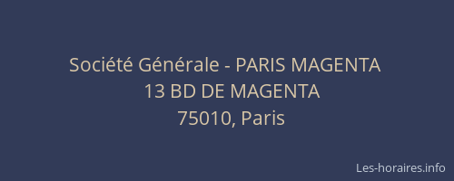 Société Générale - PARIS MAGENTA 