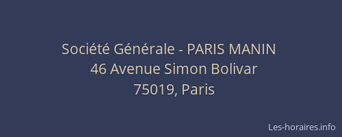 Société Générale - PARIS MANIN 