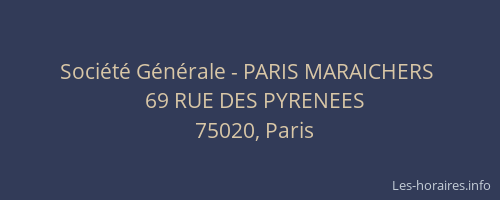 Société Générale - PARIS MARAICHERS 