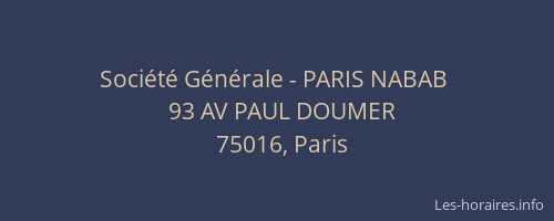Société Générale - PARIS NABAB 