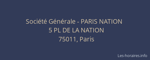 Société Générale - PARIS NATION 