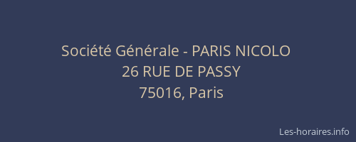 Société Générale - PARIS NICOLO 
