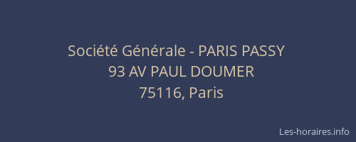 Société Générale - PARIS PASSY 