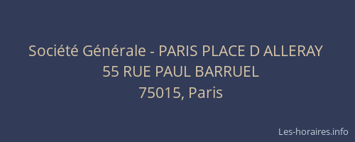 Société Générale - PARIS PLACE D ALLERAY 