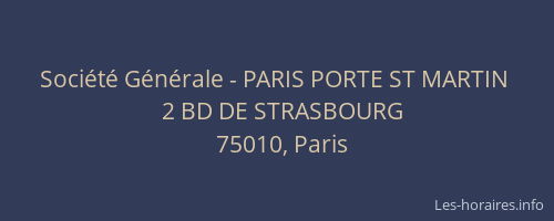 Société Générale - PARIS PORTE ST MARTIN 