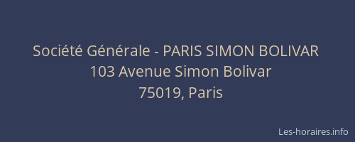 Société Générale - PARIS SIMON BOLIVAR 