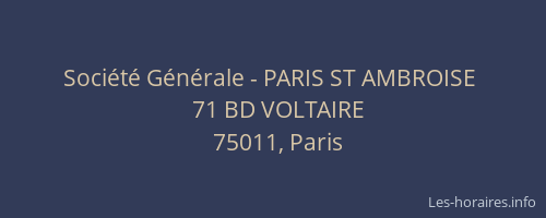 Société Générale - PARIS ST AMBROISE 