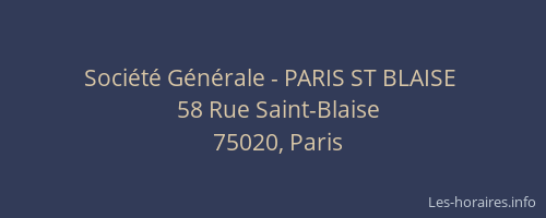 Société Générale - PARIS ST BLAISE 