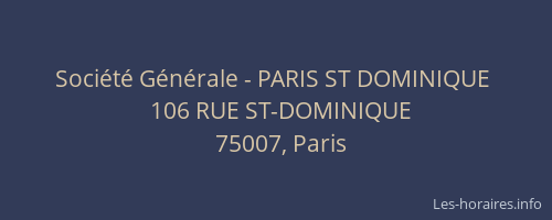 Société Générale - PARIS ST DOMINIQUE 
