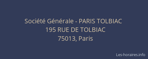 Société Générale - PARIS TOLBIAC 