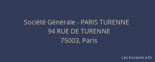 Société Générale - PARIS TURENNE 