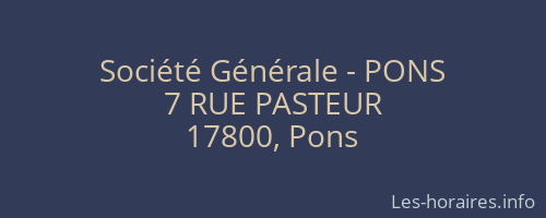 Société Générale - PONS 