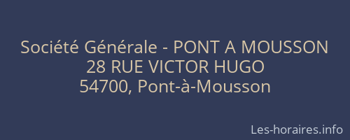 Société Générale - PONT A MOUSSON 