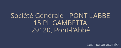 Société Générale - PONT L'ABBE 
