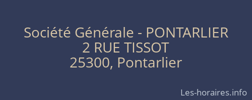Société Générale - PONTARLIER 