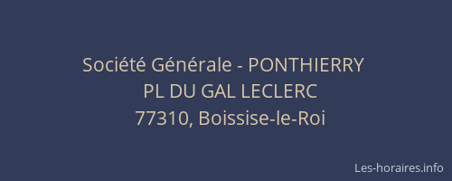 Société Générale - PONTHIERRY 
