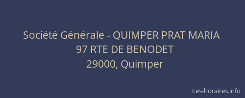 Société Générale - QUIMPER PRAT MARIA 