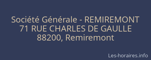 Société Générale - REMIREMONT 