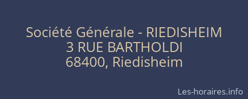 Société Générale - RIEDISHEIM 
