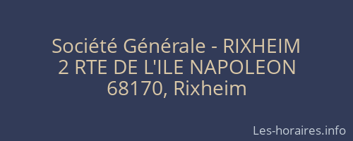Société Générale - RIXHEIM 