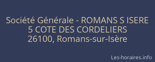 Société Générale - ROMANS S ISERE 