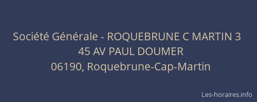 Société Générale - ROQUEBRUNE C MARTIN 3 