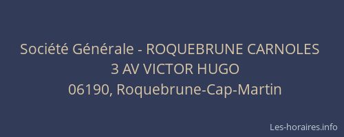Société Générale - ROQUEBRUNE CARNOLES 