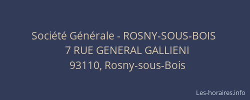 Société Générale - ROSNY-SOUS-BOIS 