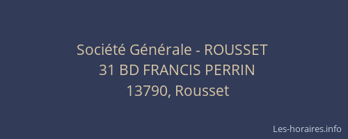 Société Générale - ROUSSET 