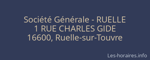 Société Générale - RUELLE 