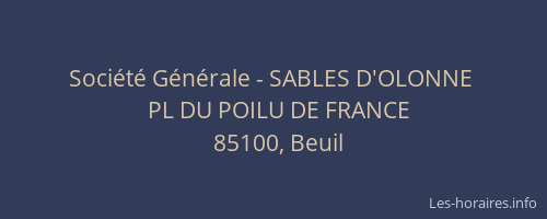 Société Générale - SABLES D'OLONNE 