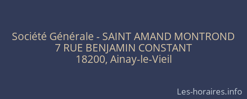 Société Générale - SAINT AMAND MONTROND 
