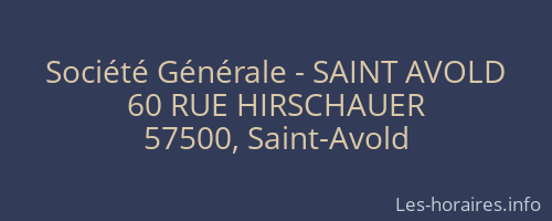 Société Générale - SAINT AVOLD 