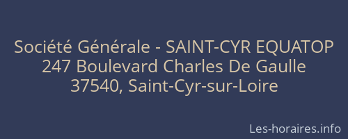 Société Générale - SAINT-CYR EQUATOP 