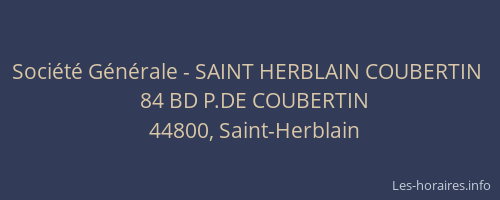 Société Générale - SAINT HERBLAIN COUBERTIN 