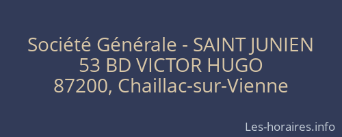 Société Générale - SAINT JUNIEN 
