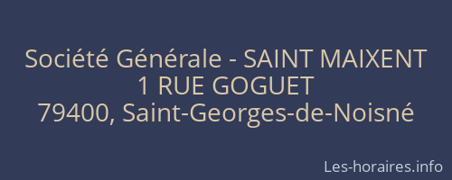 Société Générale - SAINT MAIXENT 