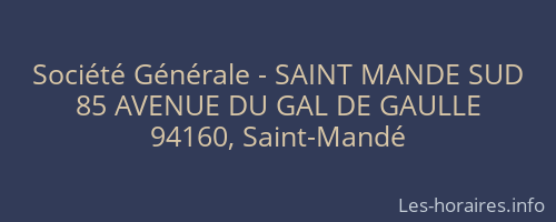 Société Générale - SAINT MANDE SUD 